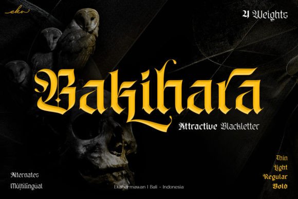 Bakihara Font Review: A Gothic Typeface for Bold Branding and Visual Impact